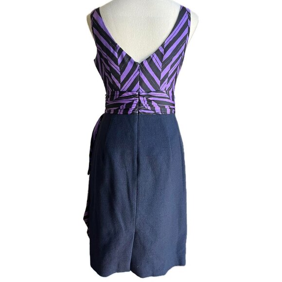 Vintage Milly Marcela black and purple silk cocktail dress size 2 - Picture 3 of 5